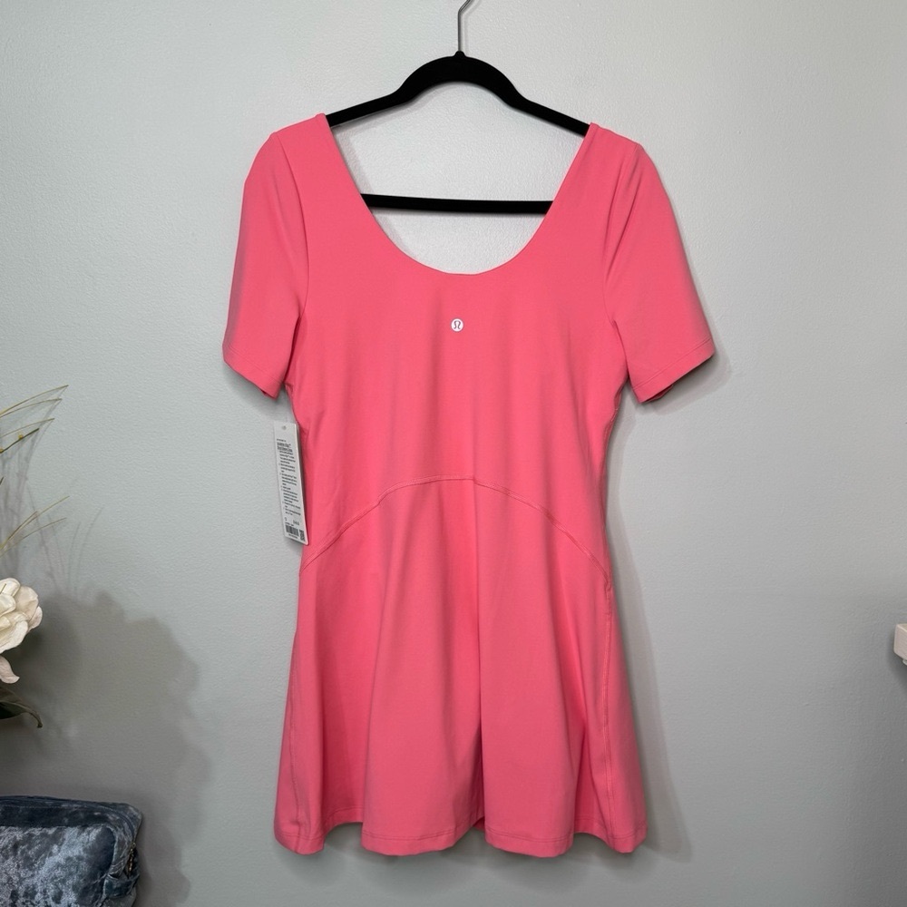 Lululemon Align Short Sleeve Dress Athletic Mini Dress Sakura Pink 10 12 NWT - Picture 12 of 15
